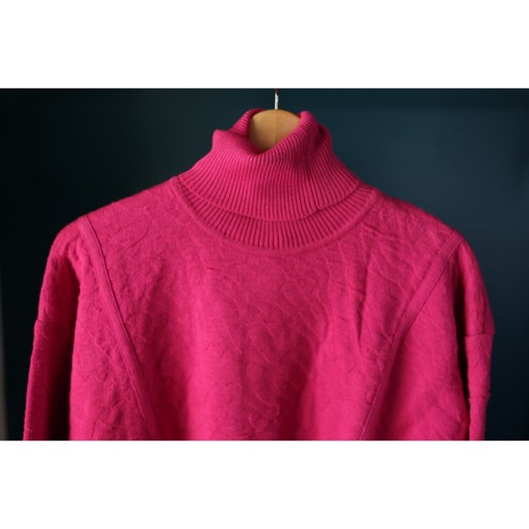 Vintage Tyrolia By Head Hot Pink Barbie Ski Turtleneck Sweater Wool Blend L - Picture 6 of 15